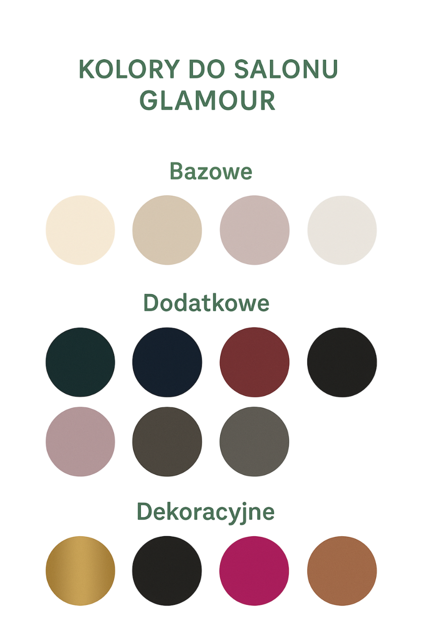 salon glamour jakie kolory paleta